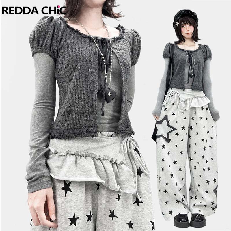 Bandage - REDDACHiC Cardigan con maniche a sbuffo,