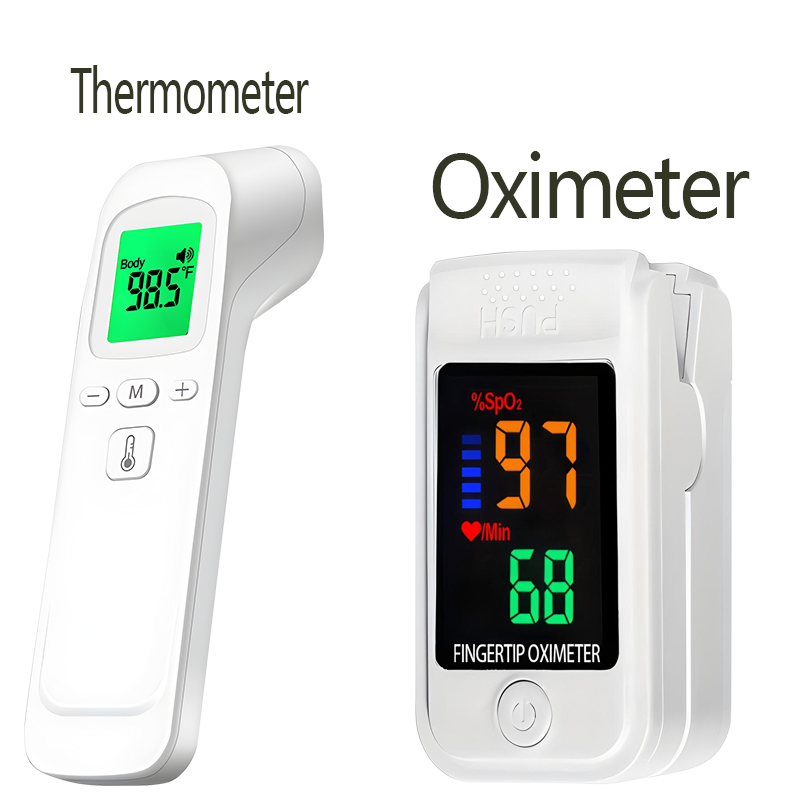 Pulse Oximeter - Termometro digitale frontale elettronico senza contatto,