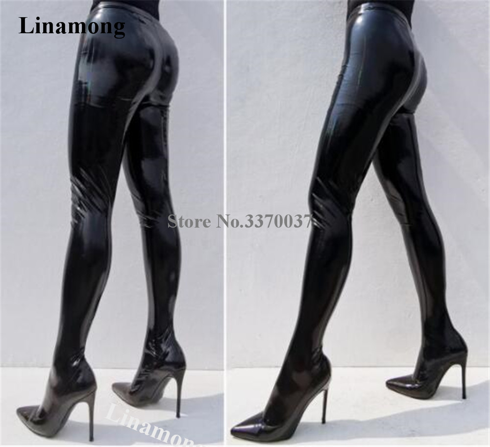 Bandage - Linamong Stivali alti sexy in pelle