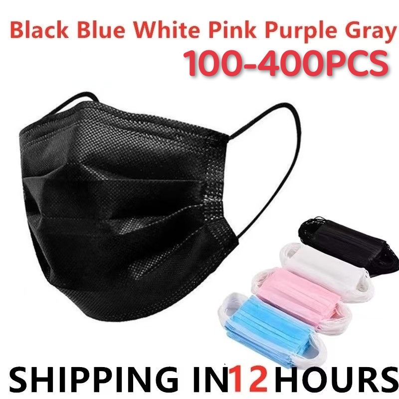 Surgical Mask - 100-400 pezzi Maschere Nere Monouso per